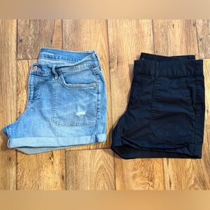 2pc Shorts Bundle - Old Navy Blue Denim Shorts & Black Ana shorts - Size 12